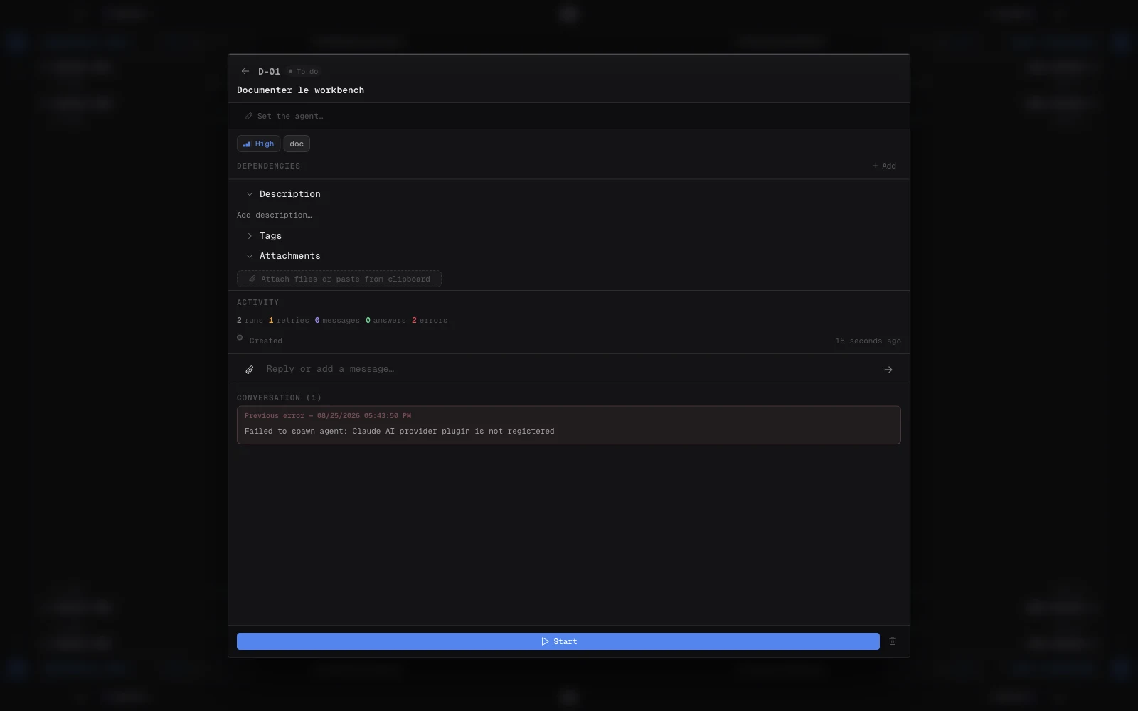 Un ticket Singularity avec contexte et activité de l’agent IA : le ticket devient l’unité de travail dans un ADE