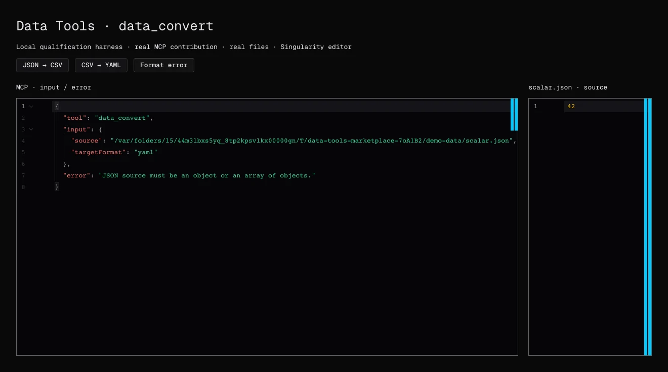 Erreur de format renvoyée par data_convert dans le banc de qualification
