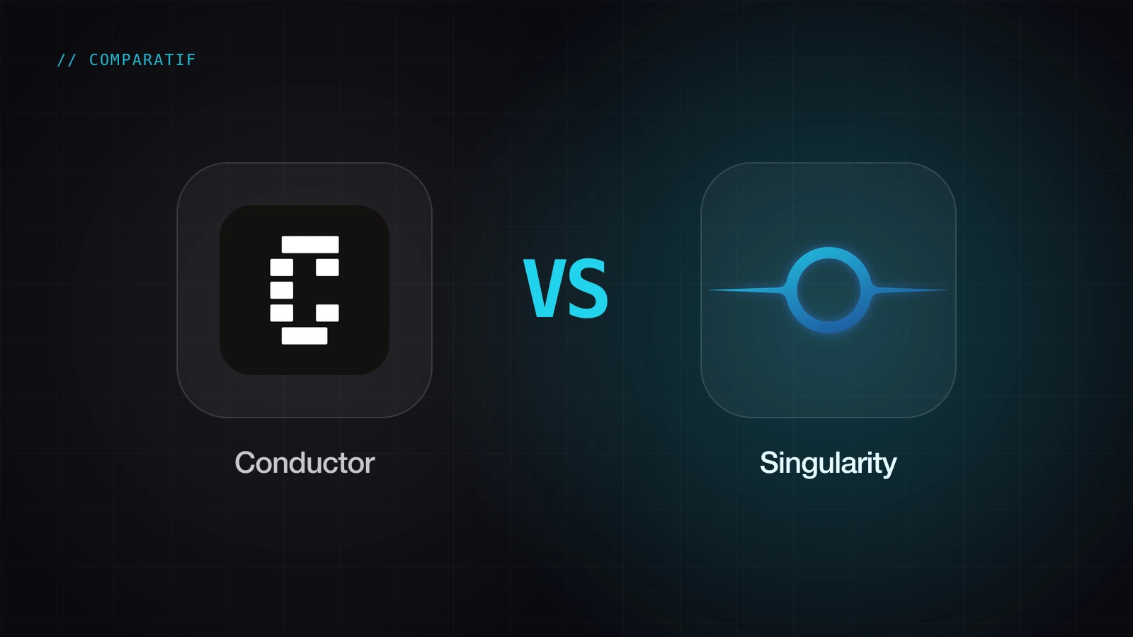 Le logo de Conductor face au logo de Singularity : comparatif entre Conductor et Singularity