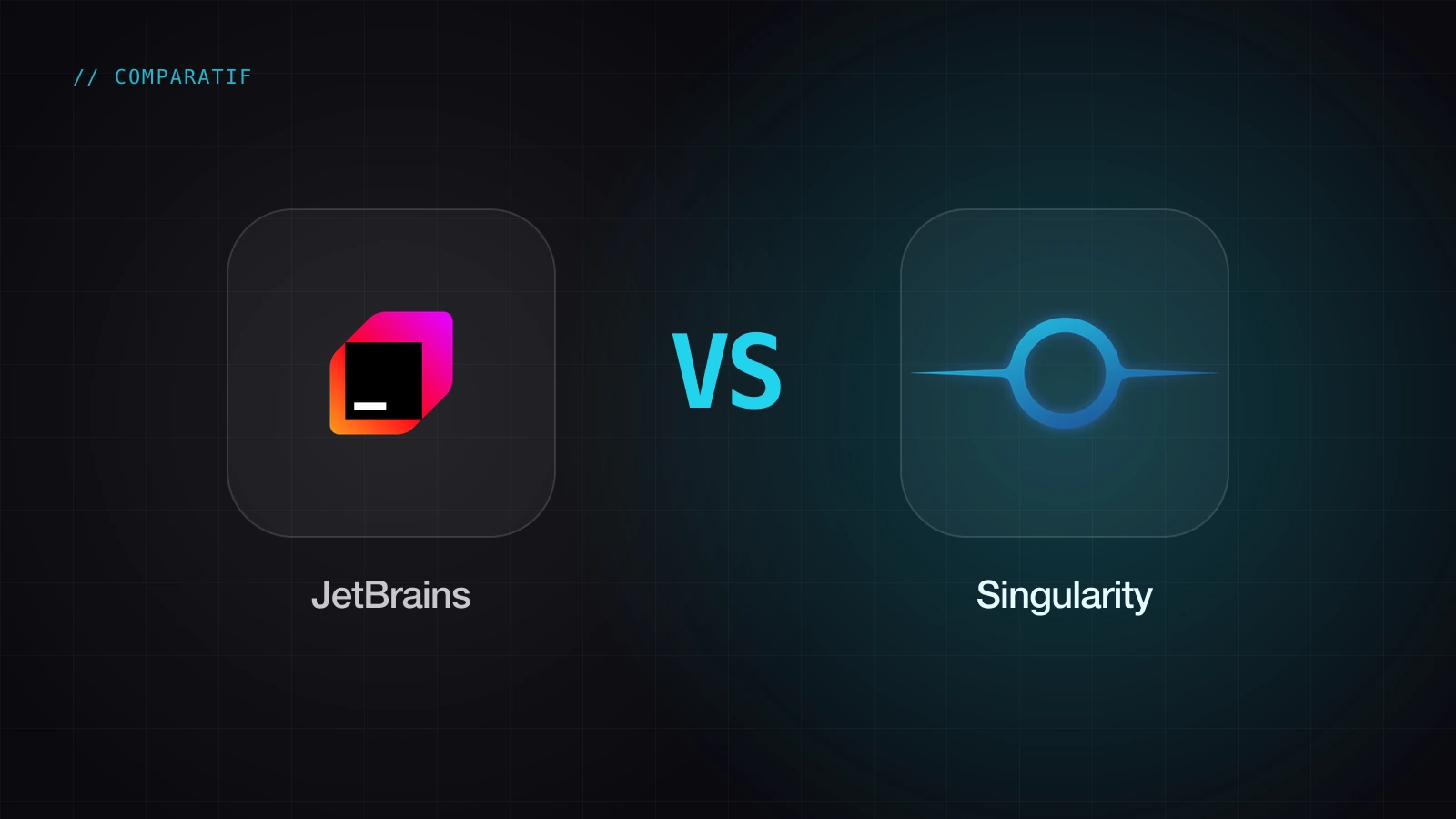 Le logo de JetBrains face au logo de Singularity : comparatif entre les IDE JetBrains et Singularity