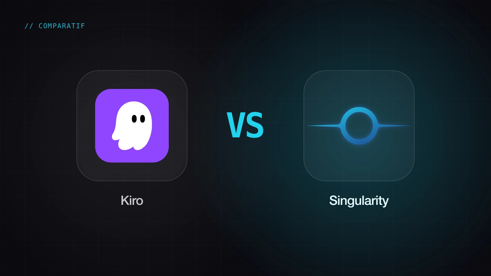 Le logo de Kiro face au logo de Singularity : comparatif entre Kiro, l’IDE d’AWS et Singularity