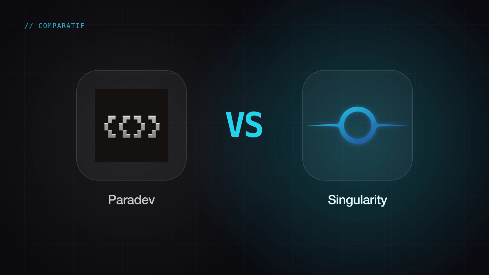Le logo de Paradev face au logo de Singularity : comparatif entre Paradev, anciennement Superset et Singularity