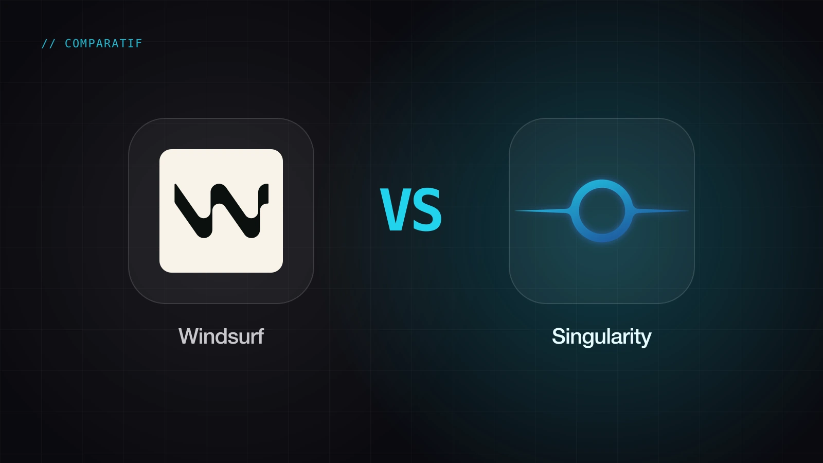 Le logo de Windsurf face au logo de Singularity : comparatif entre Windsurf, devenu Devin Desktop et Singularity